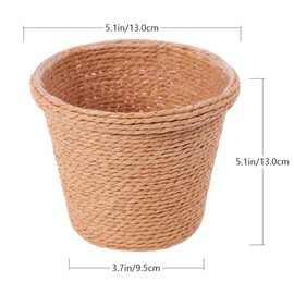 Alipis 2 pcs Organizer Home Decor Adornment Straw Rattan Garden Indoor Table Decoration Storage Outdoor Round Natural Rope Toy Hand Handmade Woven Belly Multipurpose Tabletop Bin Desk