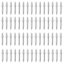 50Pcs Double Headed Skirting Nails,Sufficient Skirting Board Nails,Durable Double Sided Nails,Double Ended Threaded Masonry Nails for Wooden Furniture with 1 Socket Tool.