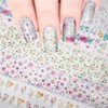 JERCLITY 10 Rolls Spring Flowers Nail Foil Transfer Sticker Kit