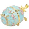 Hand Made Enameled Easter Egg Jewelry Box Organizer Home Desktop