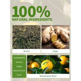 TeeLux Lemon Ginger Tea Bags 100 Count, Blend Natural Lemon Flavor, Ginger Root, Sencha Green Tea, Low Caffeine, Spicy & Soothing & Healthy