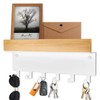 TINIFO Wooden Key Rack with Shelf - Key Holder Wall