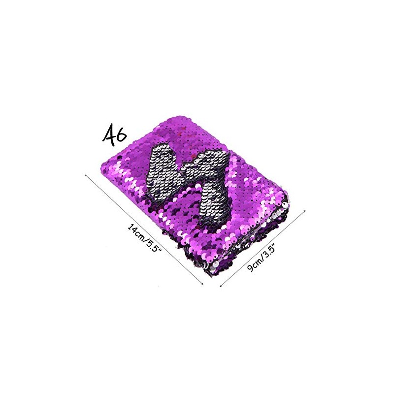 A6 Reversible Sequin Glitter Sparkly Notebook Diary Purple
