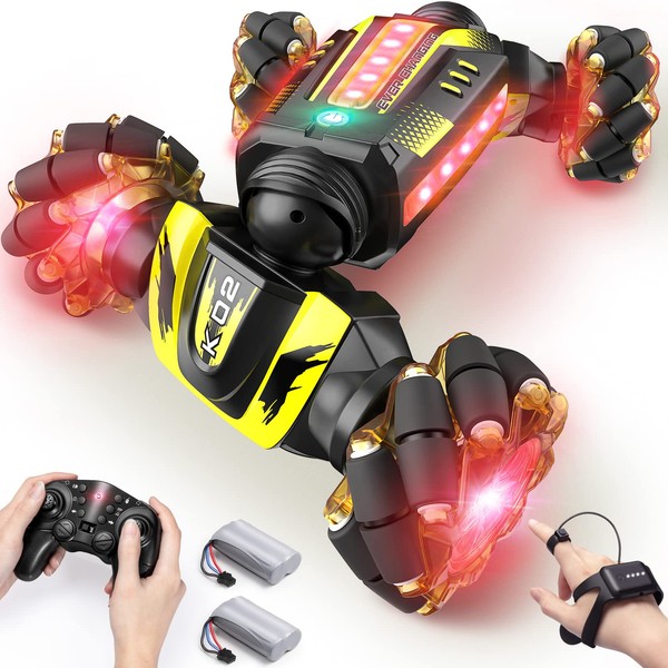 DODOELEPHANT Gesture Sensing RC Stunt Car, 1:12 Large Drifting Remote Control Car with Watch Hand Controlled, 4WD 12.5MPH Fast On/Off Road RC Cars Toys for Boys Adults Kids