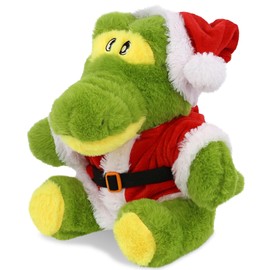 DolliBu Santa Alligator Stuffed Animal Plush Toy - Eco-Friendly Wild Animal Dress Up with Red Santa Claus Outfit, Perfect Holiday with Name Personalization - 9 Inches