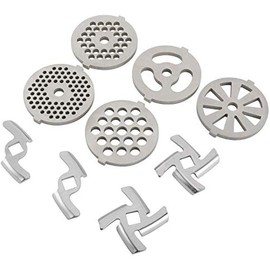 9 Pcs, Replaceable Meat Grinder Blades, Stainless Steel Food Meat Grinder Plate Discs/Grinding Blades, Suitable For Size 5 Stand Mixer And Meat Grinder, Food Grinder Replacement Blades, Kitchen Essentials, Kitchen Gadgets, Back To School