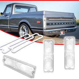 KENRTIR Clear Lens Tail Light Tailight Lamp Lenses with Gaskets for 1967 1968 1969 1970 1971 1972 Chevy GMC Pickup Truck