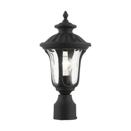 Livex Lighting 7855-14 Oxford 1 Light Outdoor Post Head, Black ("19"" x 9.5"" x 19""")