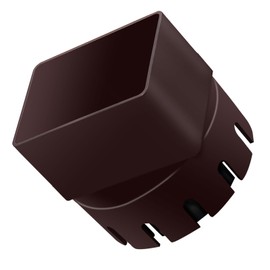 SagaSave Universal Downspout to Drain Tile Adapter, PVC Square Rain Gutter Downspout Adapter, Easy to Install (Brown L)