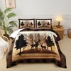 lneffble Deer Hunting Comforter Set,Hunter Brown Comforter Set Queen for