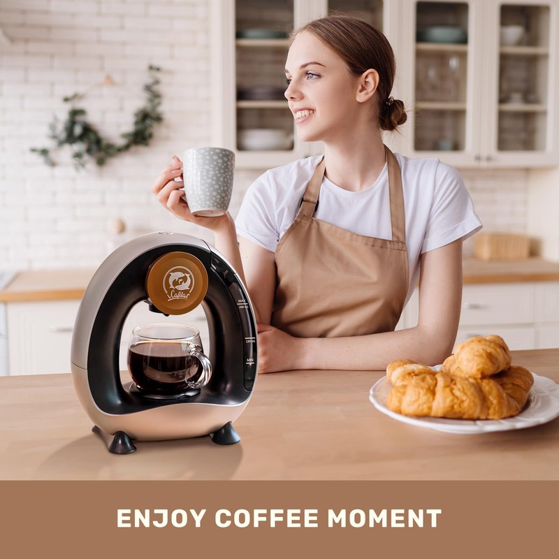 i Cafilas Single Serve Coffee Maker,1400Watts Fast Brewing Stylish＆Compact Design