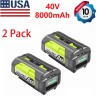 for Ryobi 2 Pack 8.0Ah for Ryobi 40V OP4050 OP4060