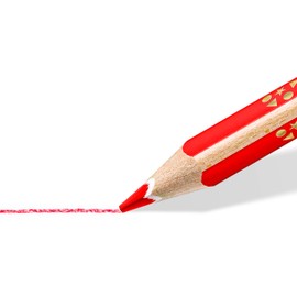 STAEDTLER Buntstift Noris jumbo, lichtblau, erhöhte Bruchfestigkeit, Dreikantform, ABS-System, attraktive Sternchenprägung, kindgerecht nach EN71, Made in Germany, 12 lichtblaue Buntstifte, 1284-30