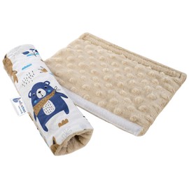 Medi Partners Seat Belt Pad/Shoulder Pad for Car, 17 x 22 cm, Baby, 100% Cotton, Minky, Double-Sided Car Belt, Seat Belt Protection, Sports Pram, Scrub (Boho Animals with Beige Minky)