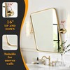 Besdomus Bathroom Pivot Wall Mirror: 20"x24" Gold Tiltable Beveled HD