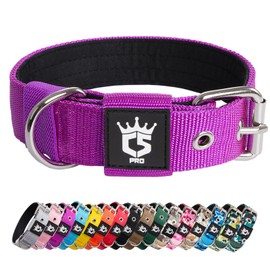 TSPRO Tactical Dog Collar Military Grade Strong Dog Collar Thick Dog Collar Heavy Duty Metal Buckle Dog Collar for Small Dogs(Purple-S)