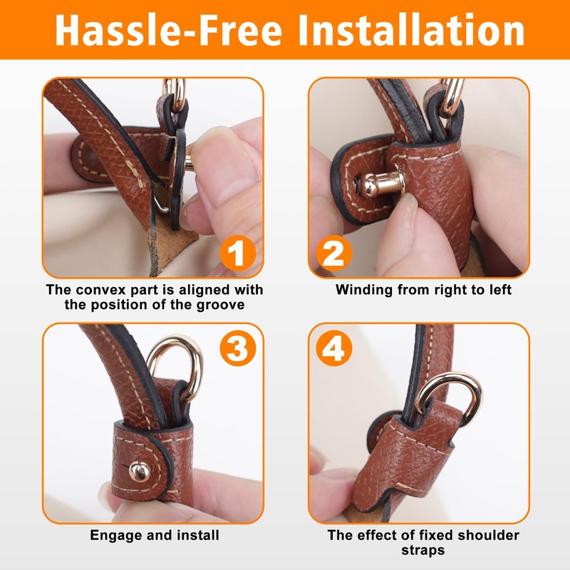 Strap for Longchamp Mini Bag Strap, Leather Non-Punched Adjustable Shoulder