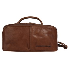 Spikes & Sparrow Genuine Leather Toiletry Bag for Men, Women, Vintage Toiletry Bag, Travel Organiser Made of Leather, 022113, Cognac