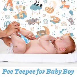 Pipi Teepee Baby Boy 12 Pieces Pee Teepee Baby Nappy Caps and 1 Piece Nappy Bag, Strong Water Absorption Stay Dry When Changing Nappy More Comfort, Boys Nappy Changing Accessories