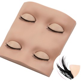 Pretty memory Pretty memory 2 Layer Lash Mannequin Head, with 2 Pairs Removable Lash Practice Eyelids, Realistic Eyelash Mannequin Head, Makeup Soft-Touch Rubber Lash Tech Supplies for Practice Training