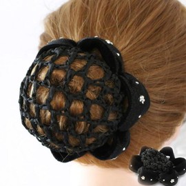 1PCS Black Women Bun Cover Snood Ballet Dance Polka Dot Hair Net hair Accessories