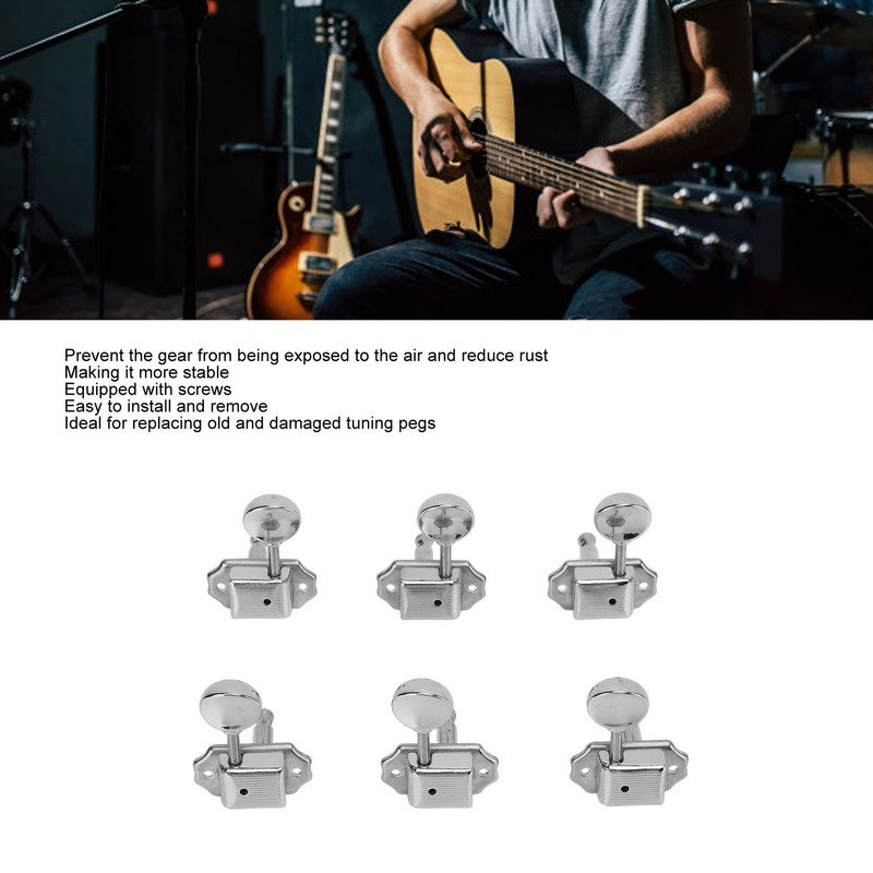 6 Pcs String Tuning Pegs 3L3R High Strength Metal Machine