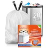 Large 20 Gallon White Drawstring Trash Bags, 1.8 Mil, 120