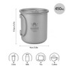 450ml Titanium Cup with Foldable Handles Lightweight Water Cup for