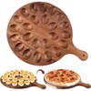 Reversible Deviled Egg Tray Multi-Holes Round Egg Platter Thickened Wooden