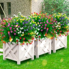 Quanfairy 10pc Artificial Flower Outdoor UV Resistant Fake Plant Wedding Home Garden Decor