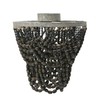 Creative Co-Op 2-Tier Draped Wood Bead Semi-Flush Mount Ceiling Light