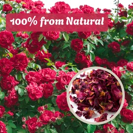 2.83Oz Dried Edible Rose Petals, 100% Natural Culinary Grade Roses for Cocktail Garnish, Tea, Baking, flower sprinkles & Wedding Cakes, Gourmet Cooking, Dessert Decoration, DIY Bath Salts