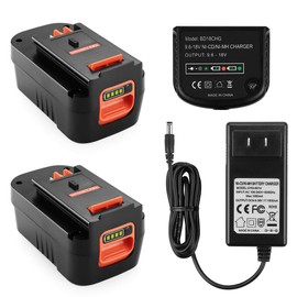 energup 2Pack 18V 6.5Ah HPB18 Replace for Black and Decker 18Volt Firestorm HPB18-OPE 244760-00 A1718 FS18FL FSB18, with Portable Charger Compatible with Black & Decker 18V Batteries
