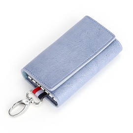 LTLSZRN Small Wallet Key Case for Car Keys, Key Bag, Key Case, Leather Key Case, Key Case, Key Fob Bag for Women, lightblue