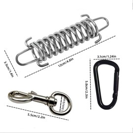 Dog Leash Metal Shock Absorbing Spring Buckle Sun Shade Spring Heavy Duty Steel Tent Rope Fixed Buckle Tensioner for Outdoor Camping Dog Training,Swing