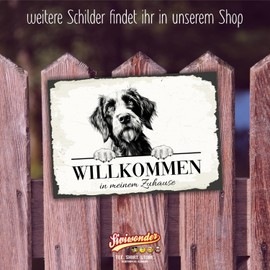 siviwonder Dog Sign Welcome Home German Wirehaired No. 1 Dog Sign Saying Door Sign Warning Sign Hunting