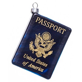 2pcs Hanging Blown Glass Passport Christmas Ornament for Christmas Tree