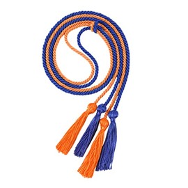 UIALECG Double Graduation Honor Cords - Royal Blue and Orange,68" Long
