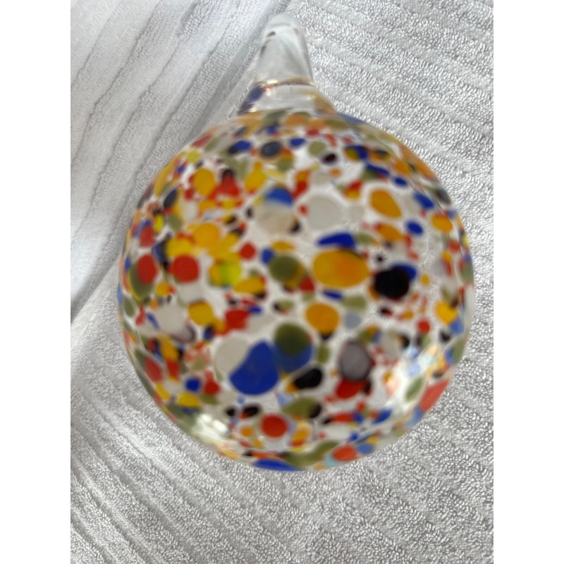 Murano NWT Murano Confetti Mosaic Glass Cup Yellow Splatter Spots