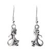 Sitting Monkey - 19x11mm - Silver alloy charm dangle earrings.