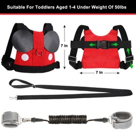 Accmor Toddler Harness Leash, Cute Kids Leash + Black Anti Lost Wrist Link for Outdoor Travel, Adorable Baby Leash Child Walking Harness Wristband Assistant Strap Mini Belt Protector for Boys Girls