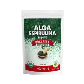 VIZANA NUTRITION | Alga Espirulina Orgánica Certificada en Polvo 200gr, Origen: China
