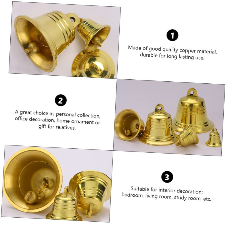 Levemolo Copper Bell Pendant Heavy Duty Metal Bell Excellent Resonance