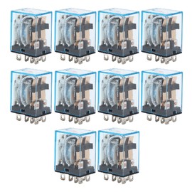 10Pcs Coil Power Relay Small Intermediate Electromagnetic 8 Pin 2 Open 2 Close