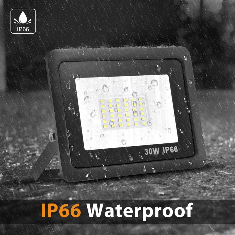 TTiiLoe 30W LED Flood Lights Outdoor, IP66 Waterproof Security Lights