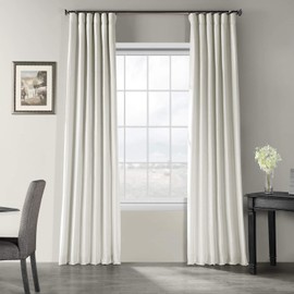 HPD Half Price Drapes PDCH-KBS21-96 Vintage Textured Faux Dupioni Silk Curtain (1 Panel), 50 X 96, Mist Grey