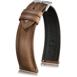 Getalia Luxurious leather Watch Band, Top Grain Genuine Leather Vintage Oil Wax, 18mm 19mm 20mm 21mm 22mm Quick Release Retro Replacement Straps for Men and Women, Thick & Soft (Natural Width:20mm)