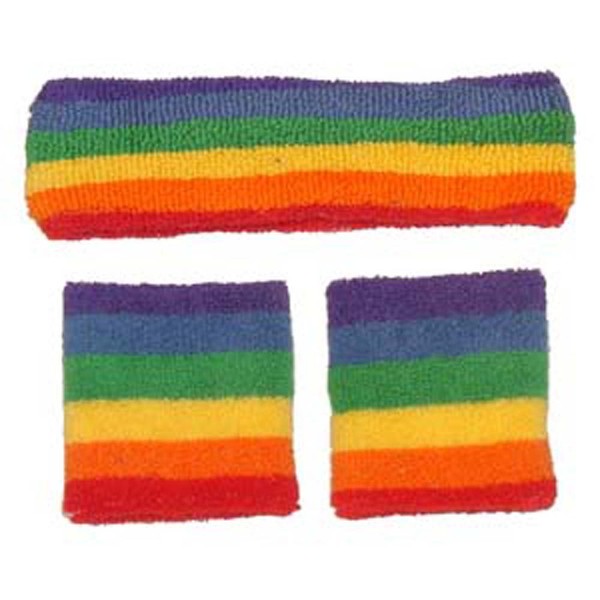 Unique Sports Rainbow Sweatbands Set