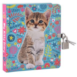 MOLLYBEE KIDS My Favorite Things Lock and Key Diary Notebook for Girls, 5.5 x 6.25 Inches, 208 Lined Pages, Padlock with 2 Keys, Purple (Multicolor)
