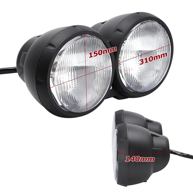 mokuo Motorcycle Head Light Assembly 12V 35W Halogen Lamp Made